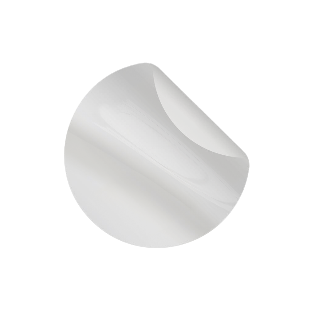 Glossy White label material sample