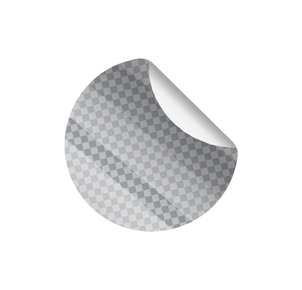 Transparent label material sample